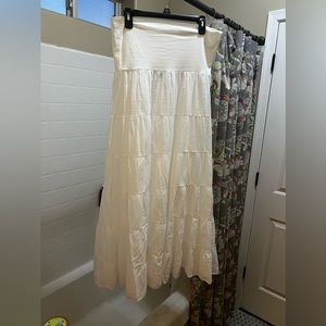M Made in Italy White Maxi Skirt